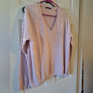 XXL Pink Tommy Hilfiger v neck cable knit sweater